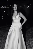 Jenny by Yoo Sheridan Drop-Waist Stretch-Satin Wedding Gown