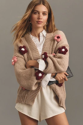 The Susannah 3D Flower Cardigan Sweater