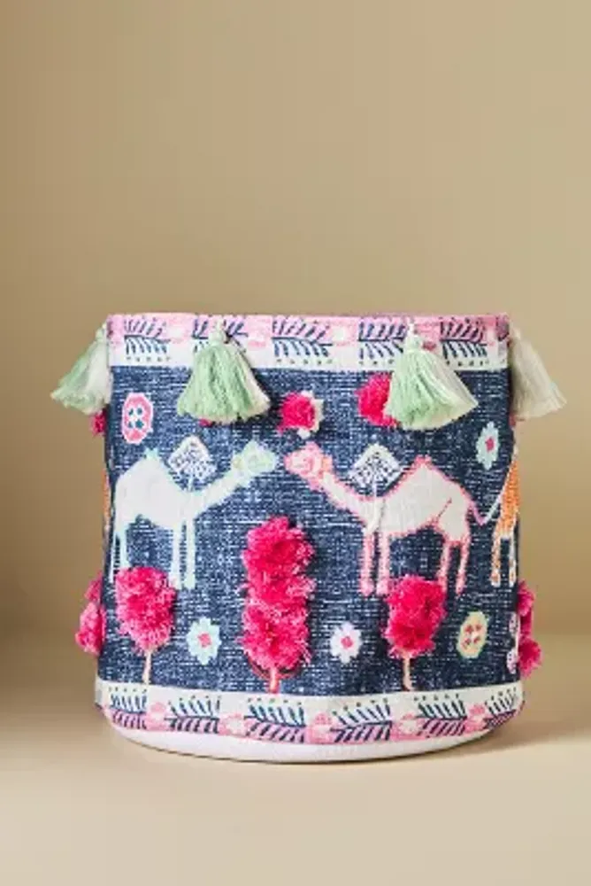 Tasseled Camel Storage Bin