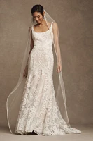 Wtoo by Watters Valette Square-Neck Lace Wedding Gown