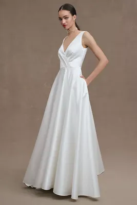Wtoo by Watters Jaya V-Neck Taffeta A-Line Wedding Gown