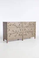 Handcarved Ornithology Six-Drawer Dresser