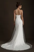 Savannah Miller Angeline Strapless Pearl Overlay Wedding Gown