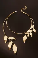 Gilded-Leaf Collar Necklace