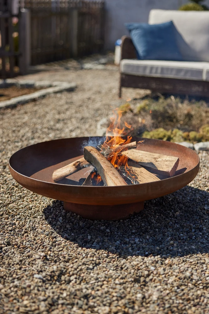 Weathering Steel Round Bowl Fire Pit