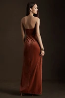 Jenny Yoo Cassandra Strapless Stretch Velvet Gown