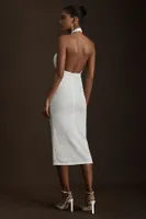 Ronny Kobo Zack Halter Front-Cutout Sequin Midi Dress