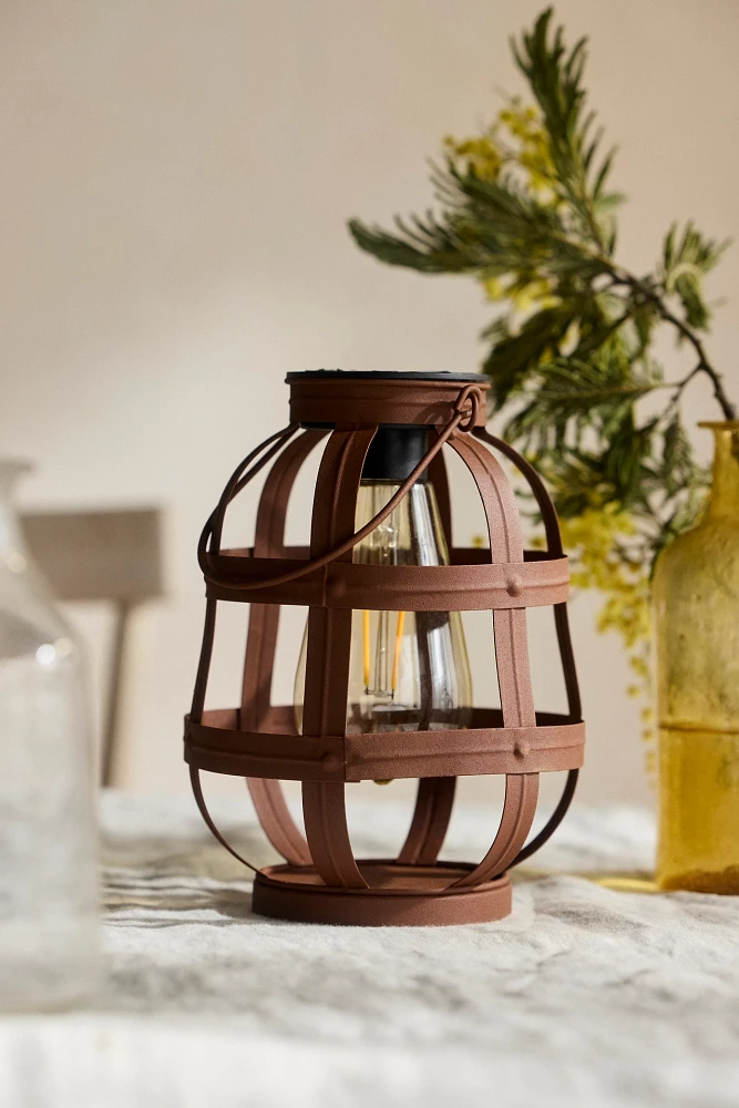 Caged Metal Solar Lantern