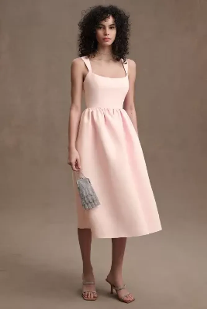 BHLDN Blaine Square-Neck Taffeta A-Line Midi Dress