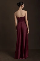 BHLDN Elsie Straight-Neck Satin A-Line Gown