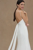 Jenny Yoo Cami Stretch-Crepe Fit & Flare Wedding Gown