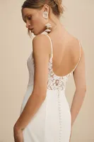 Jenny by Yoo Caleb Matte Crepe Fit & Flare Wedding Gown
