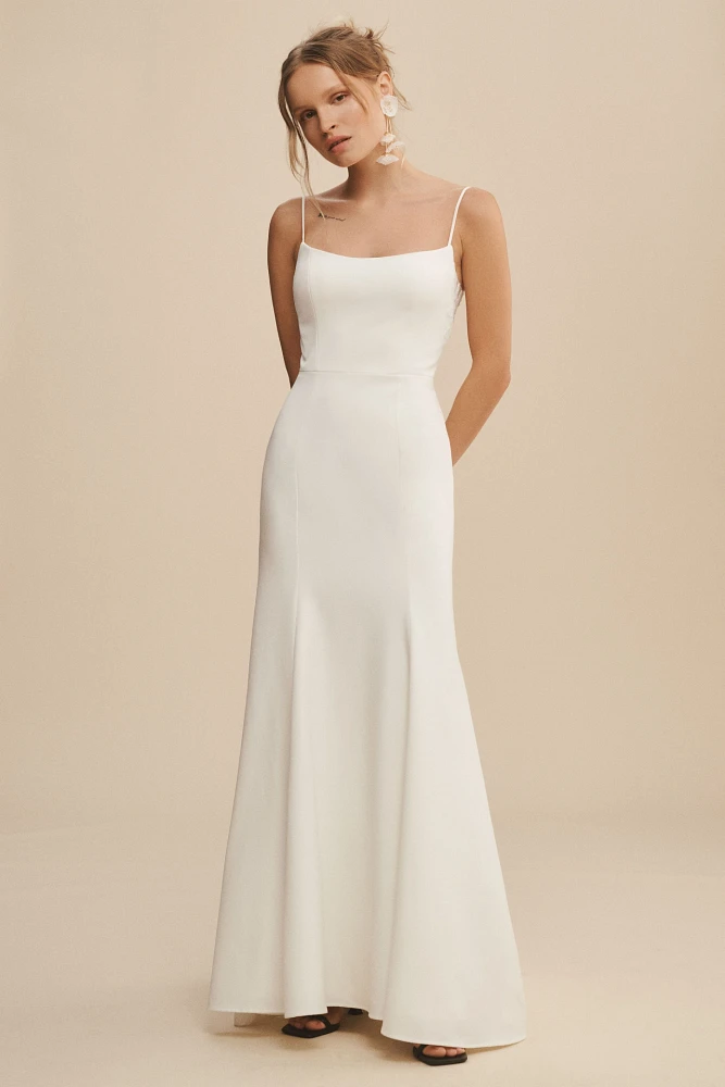 Jenny by Yoo Caleb Matte Crepe Fit & Flare Wedding Gown