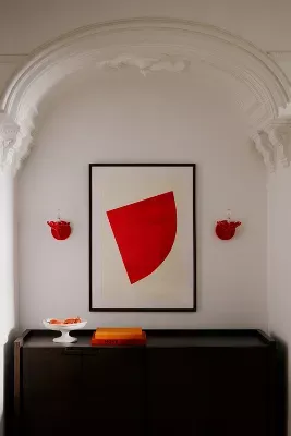 Painted Paper Shapes #8 (Red) Wall Art