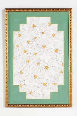 Flowers with Green Zig Wall Art