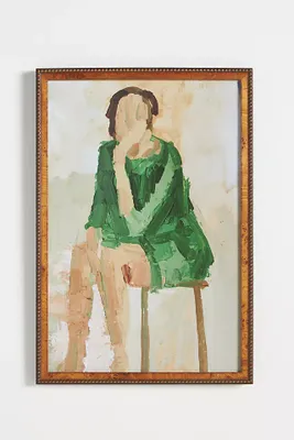 Woman in Green Wall Art