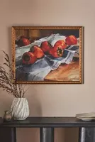 Persimmons on Striped Blue Towel Wall Art