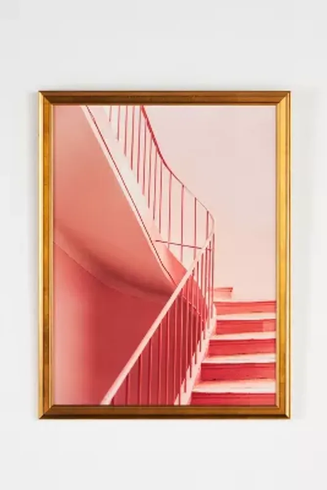 Pink Stairs in Cannes Wall Art