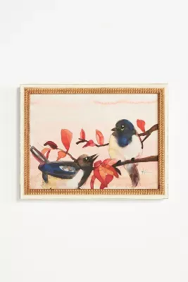 Magpies in Plum Tree Wall Art