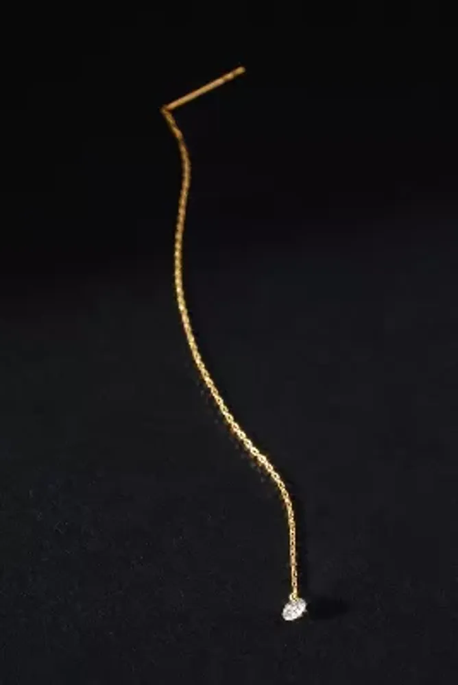 18k Gold Diamond Threader Earrings