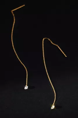 18k Gold Diamond Threader Earrings