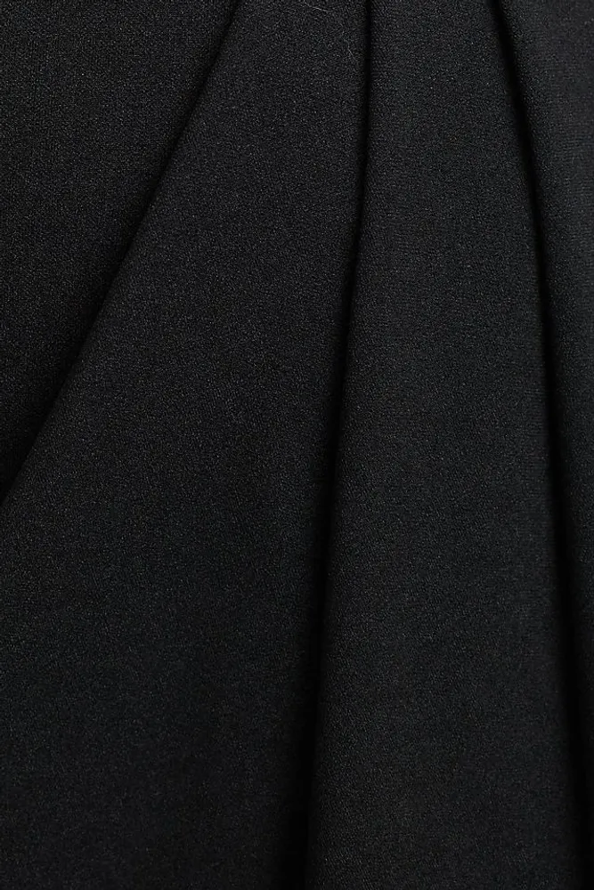 BHLDN Lyra V-Neck Faux-Wrap Stretch Crepe Midi Dress