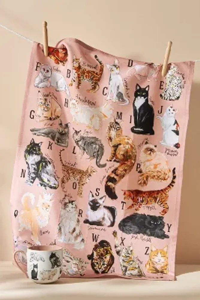 Cat Breeds A-Z Dish Towel