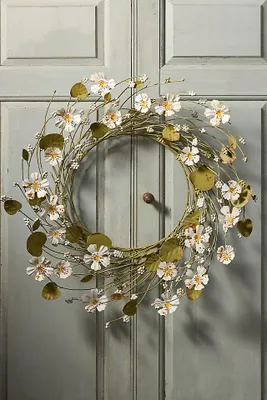 White Flower + Eucalyptus Iron Wreath