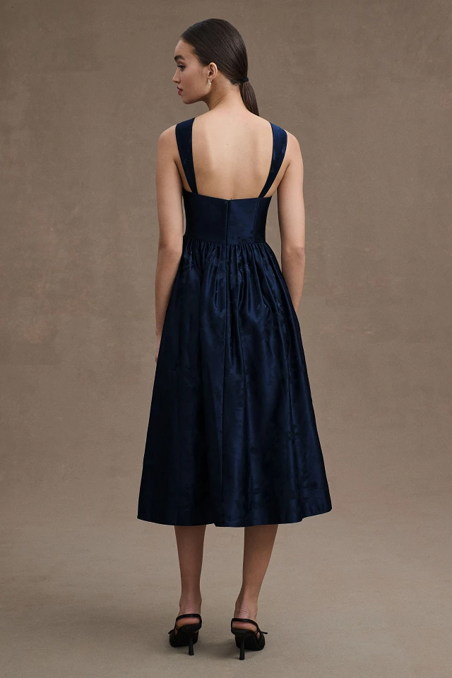 bhldn sleeveless cowl-neck bias-cut a-line midi dress Asymmetric Cut-Out Long Sleeve Silk Mini Dress – gentleherd.com main image 1