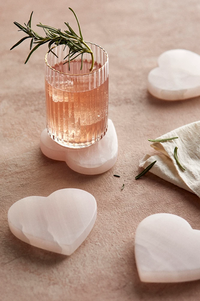 Heart Quartz Coasters, Set of 4