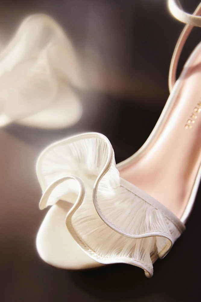 Loeffler Randall Estella Pleated Ruffle Heeled Sandals