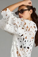 By Anthropologie Floral Eyelet Kaftan