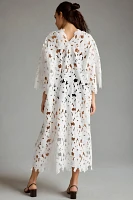 By Anthropologie Floral Eyelet Kaftan