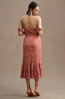 BHLDN Phoebe Off-Shoulder Lace Midi Dress