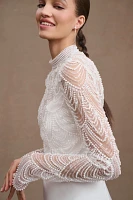 Catherine Deane Anya Beaded Long-Sleeve High-Neck Topper