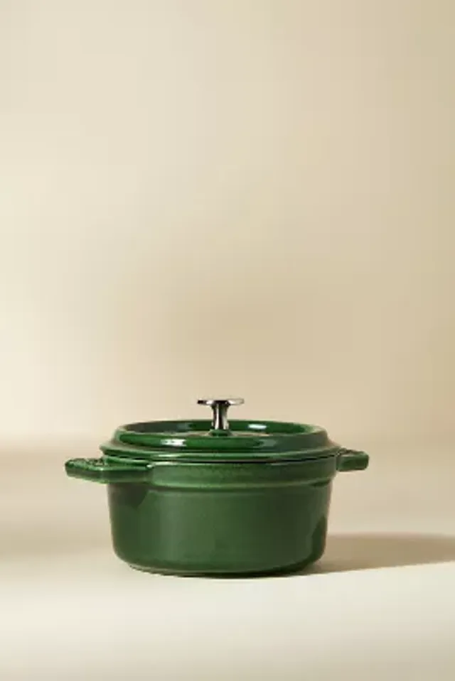 Staub Stackable Cast-Iron Cookware Set in Sage Green