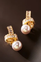 Gemelli Pearl & Rhinestone Twist Earrings