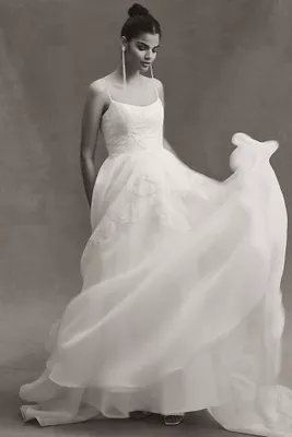 Jenny Yoo Abernathy Organza A-Line Ball Skirt Wedding Gown