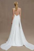 Jenny by Yoo Marley V-Neck Fit & Flare Wedding Gown