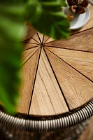 Woven Rope + Teak Side Table