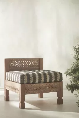 Carved Ezana Armless Chair