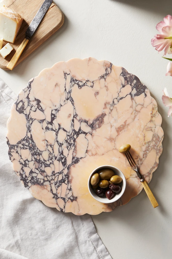 Scalloped Breccia Marble Serving Board