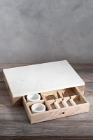 Marble Top Serving Board Set