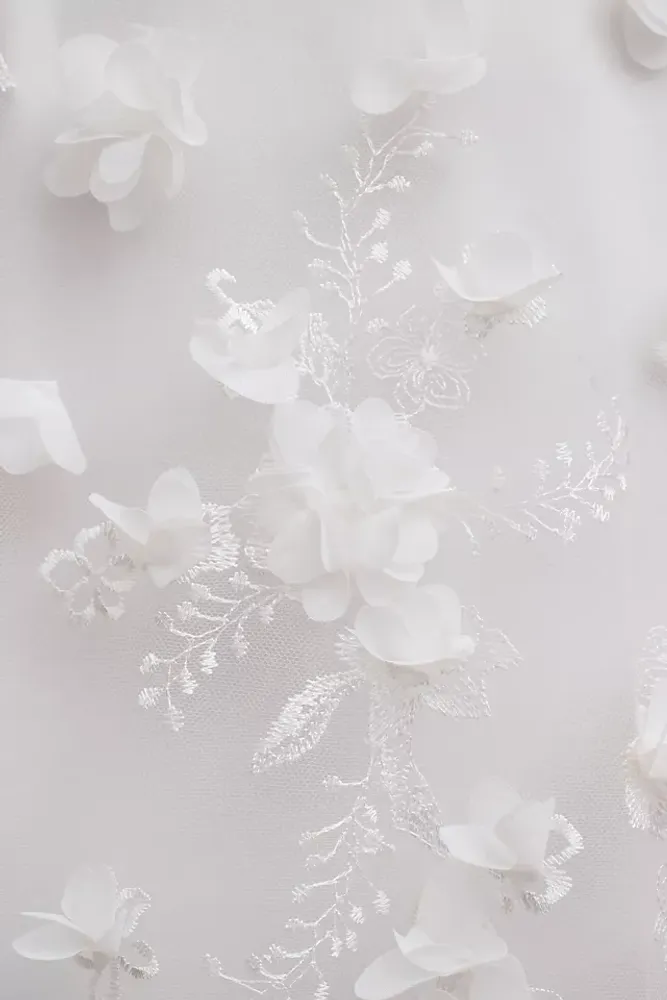 Helsi Audrey Square-Neck Floral Applique Sheer Midi Dress