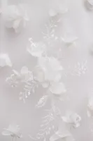 Helsi Audrey Square-Neck Floral Applique Sheer Midi Dress
