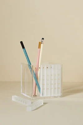 Acrylic Monthly Calendar & Pen Holder