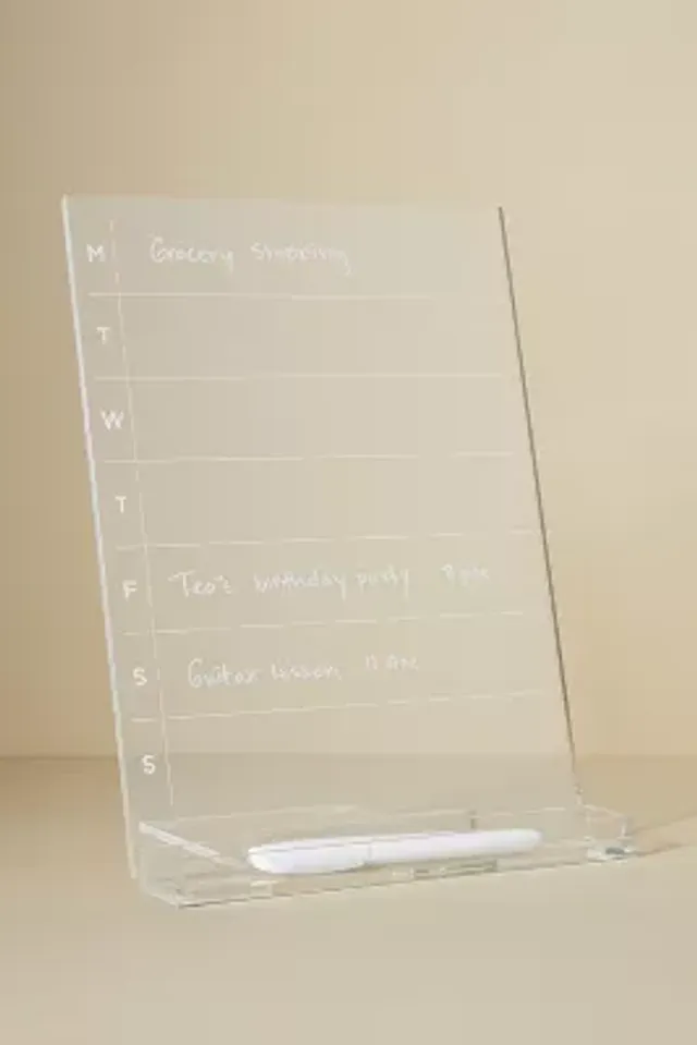 russell+hazel Acrylic Monthly Calendar with Pen Holder Clear