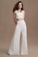 BHLDN Mira Embellished Wide-Leg Pant Bridal Set