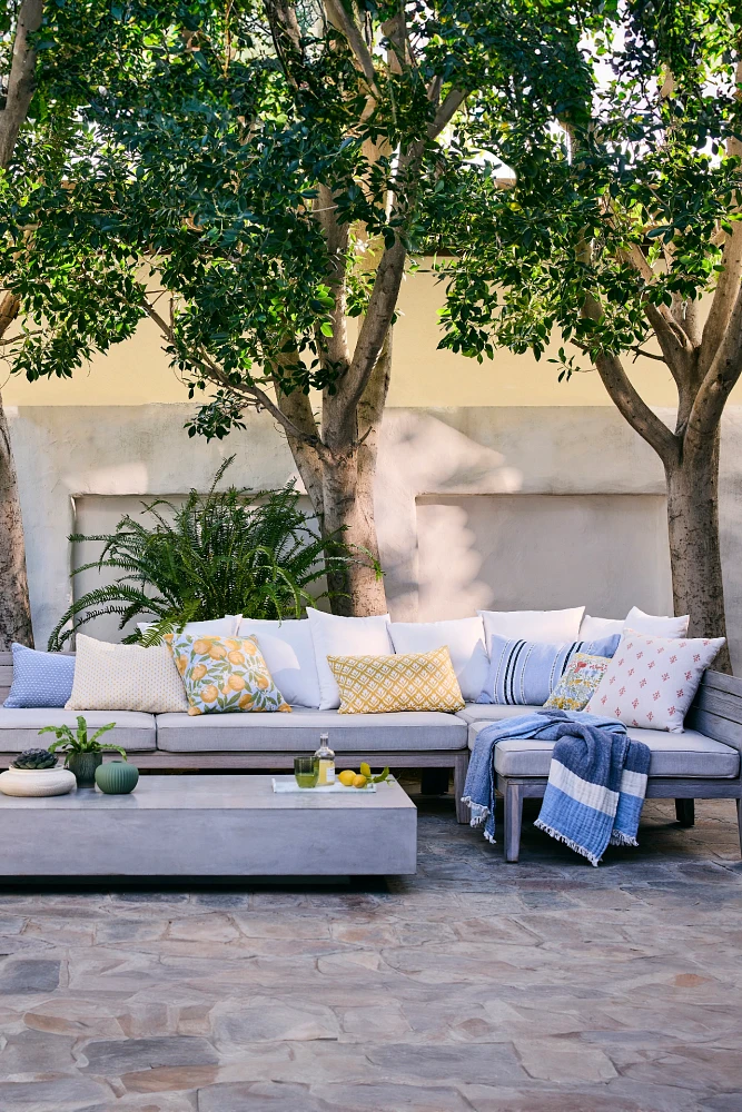 Dotted Dandelion Outdoor Pillow