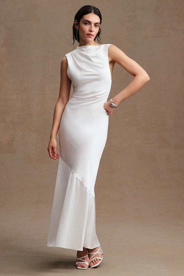 fitted lace wedding dress Sofie Satin Strapless Lace-Up Formal Dress main image 1